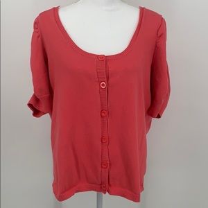 Torrid hot pink ruched sleeve cardigan size 2X